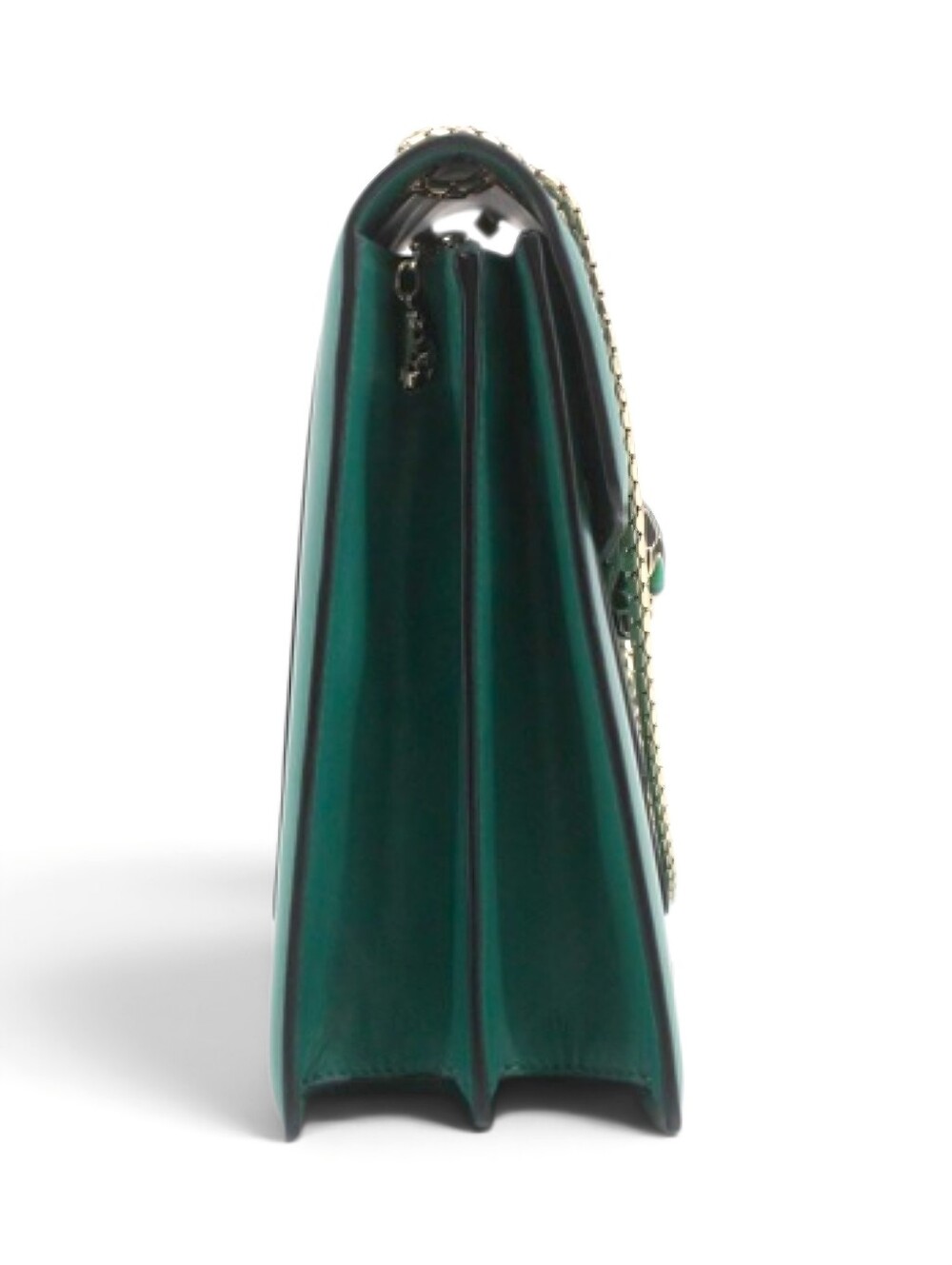 Bvlgari Serpenti Large Crossbody Bag Green Leather Shoulder Chain Snake Purse - Picture 3 of 9